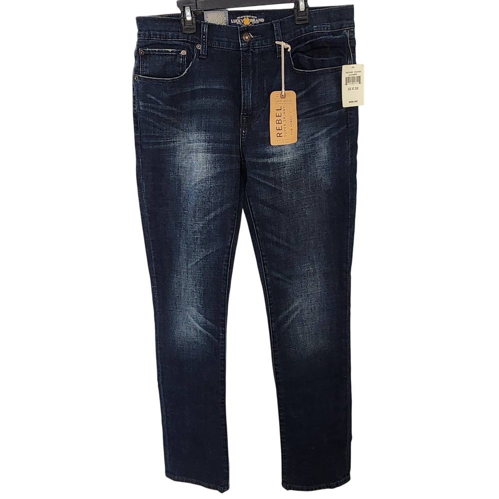 Lucky Brand Rebel Super Skinny Alhambra Wash Jeans 32x32 NWT Dark Wash